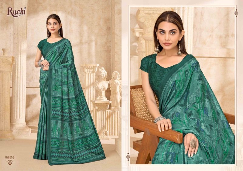 Vedanta Silk 54 By Ruchi Silk Crepe Printed Saree